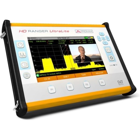 Medidor de campo compacto formato tablet. DVB-S/S2, DVB-T/T2, DVB-C/C2