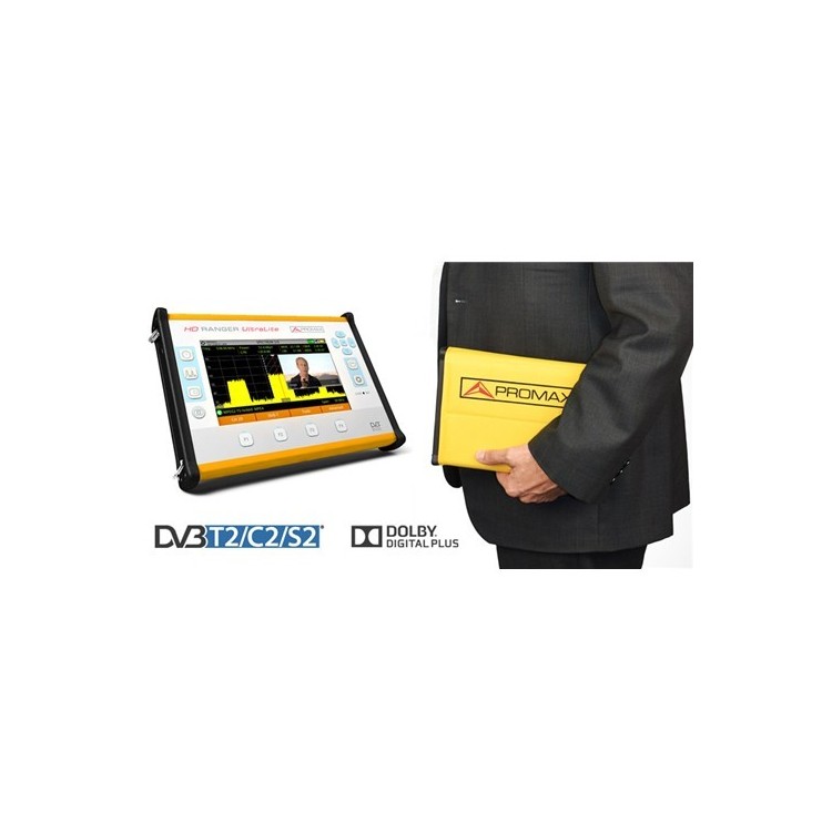 Medidor de campo compacto formato tablet. DVB-S/S2, DVB-T/T2, DVB-C/C2