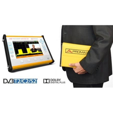 Medidor de campo compacto formato tablet. DVB-S/S2, DVB-T/T2, DVB-C/C2