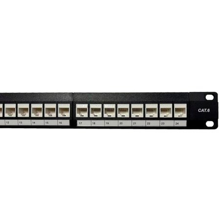 Patch panel 19" Kelvo KE-PATCH-24-C6 - 24x Cat6 UTP