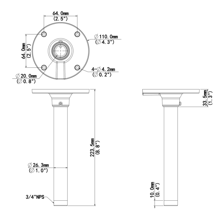 Soporte techo domo motorizado Uniview UV-TR-CM24-IN