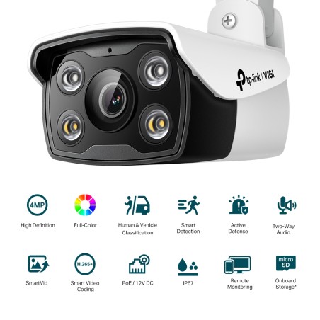 Cámara IP bullet VIGI C340 4mm - 4MP IR 30m PoE