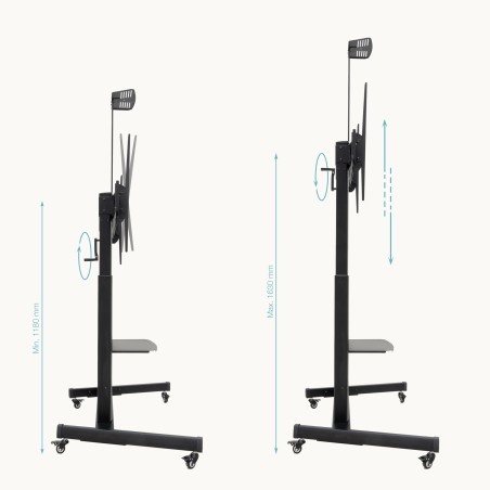 Soporte TV suelo 60-100 Tooq FS20406HM-B con ruedas