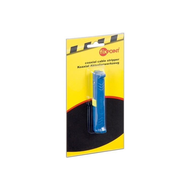 Pelacables para cable coaxial tipo tubular, con 2 cuchillas para cables de diferentes tamaños. Color azul
