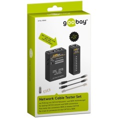 Tester para instalaciones de redes de datos en Cat5/6, RJ11 y RJ45, BNC y Coaxial e ISDN (Telefonía) con 8 indicadores LED