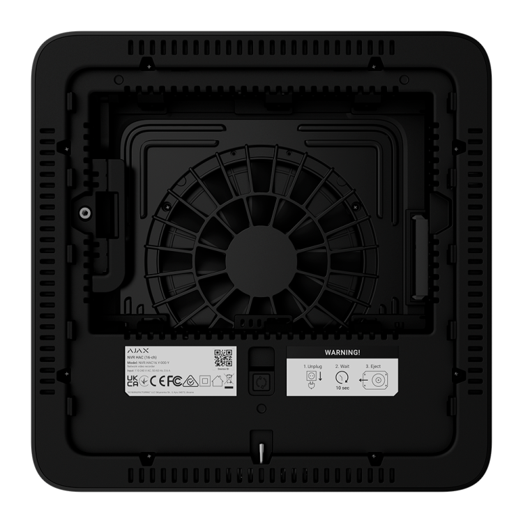 Grabador NVR Ajax AJ-NVR116-HAC-B - HDMI, 16 canales, 12MP, H.265, ONVIF, negro