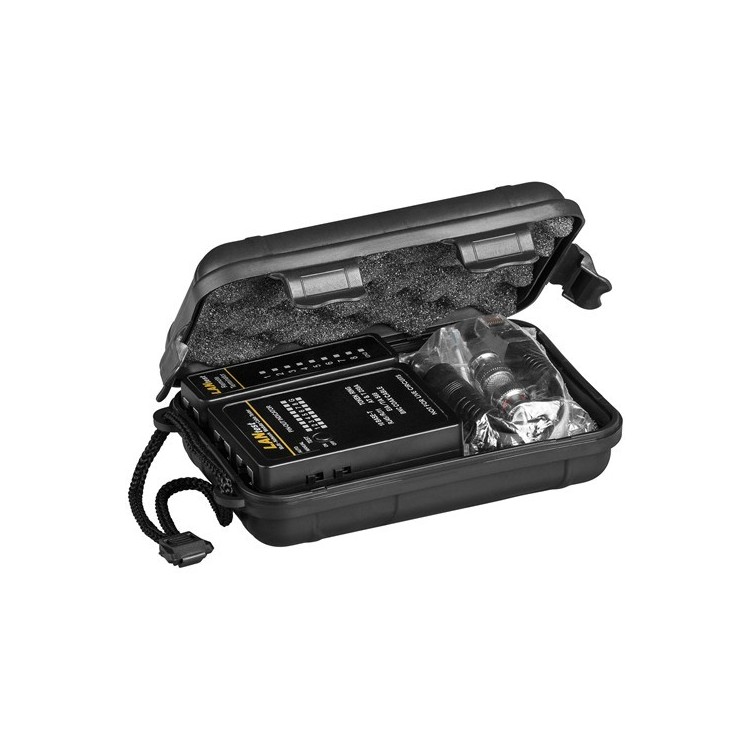 Tester para instalaciones de redes de datos en Cat5/6, RJ11 y RJ45, BNC y Coaxial e ISDN (Telefonía) con 8 indicadores LED