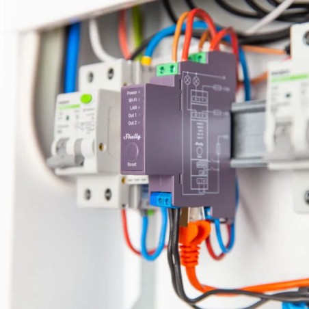 Relé inteligente Shelly Pro 2 - 2 canales, 16A, DIN, WiFi, LAN, Bluetooth