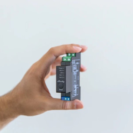 Relé inteligente Shelly Pro 2PM - 2 canales, 16A, medición, DIN, WiFi, LAN, Bluetooth