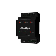 Relé inteligente Shelly Pro 3 - 3 canales, 16A, DIN, WiFi, LAN, Bluetooth