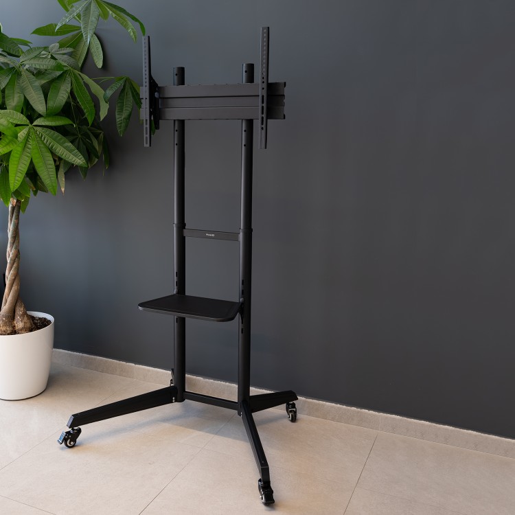 Soporte TV suelo con ruedas TooQ FS1170M-B - 37-70", VESA 100x100-600x400, 50 kg, altura regulable, negro