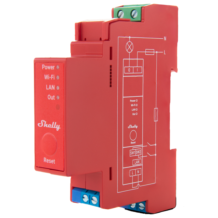 Rele inteligente Shelly Pro 1PM - 1 canal DIN medicion