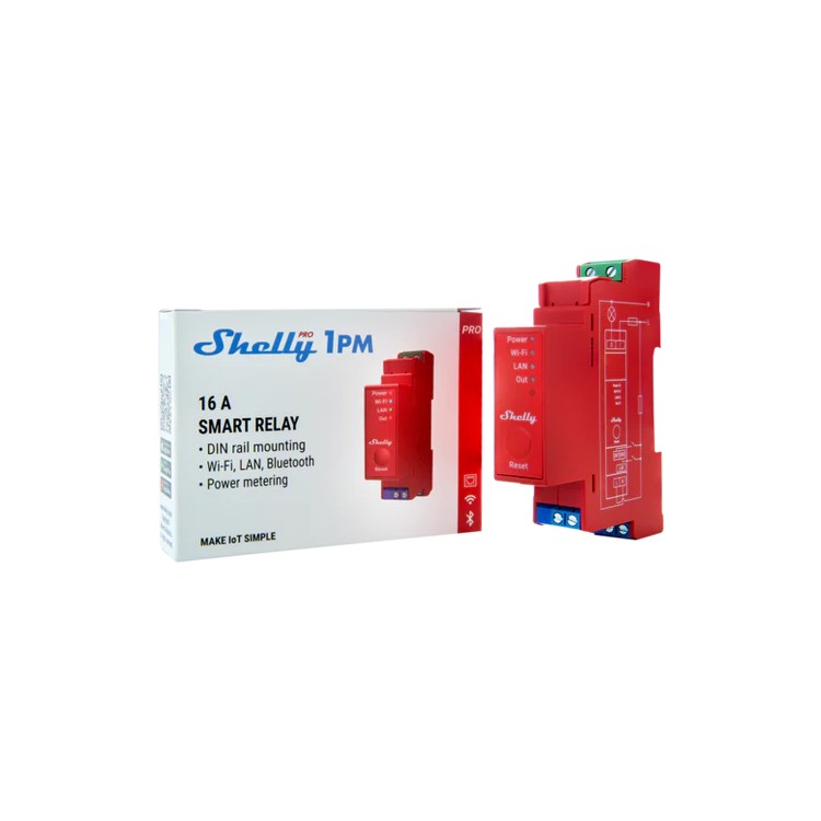 Rele inteligente Shelly Pro 1PM - 1 canal DIN medicion