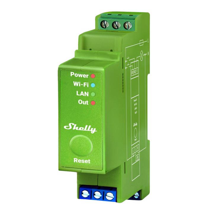 Dimmer inteligente Shelly Pro Dimmer 1PM - DIN WiFi LAN