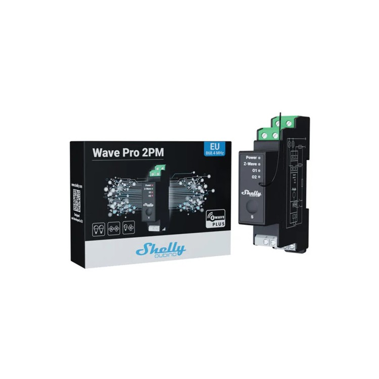 switch inteligente Shelly Wave Pro 2PM DIN Z-Wave 2 canales