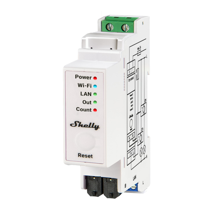 medidor energia Shelly Pro EM 50 DIN WiFi LAN 2 canales