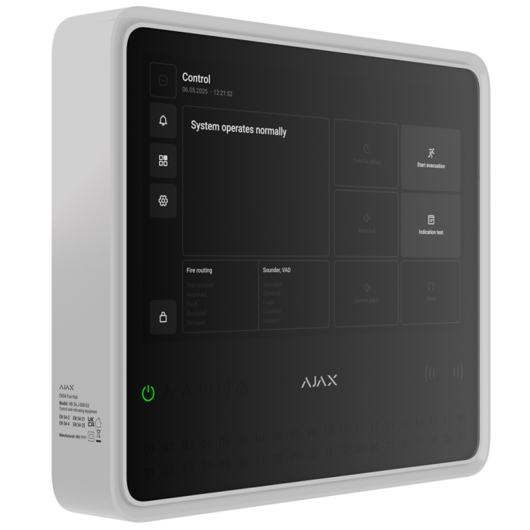Central incendios Ajax AJ-EN54-FIREHUB-W - EN54 WiFi 4G