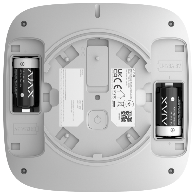 Detector temperatura Ajax AJ-EN54-HEAT-SOUNDER-W - inalámbrico, sirena 95 dB, Certificado EN54, blanco
