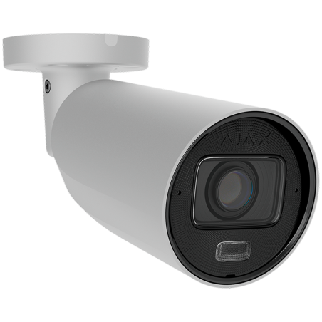 Cámara IP bullet Ajax AJ-BULLETCAM-5-HLVF-W - 5MP, Varifocal 2.8-12 mm, IR 60m, Luz 40m, IA, PoE, IP67. Blanca