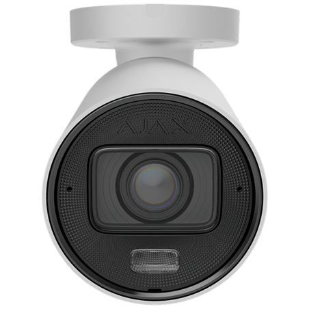 Cámara IP bullet Ajax AJ-BULLETCAM-5-HLVF-W - 5MP, Varifocal 2.8-12 mm, IR 60m, Luz 40m, IA, PoE, IP67. Blanca