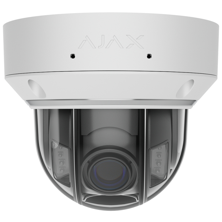 Cámara IP domo Ajax AJ-DOMECAM-5-HLVF-W - 5MP, Varifocal 2.8-12 mm, IR 40 m, luz 25 m, IA, PoE, IP67, Blanca