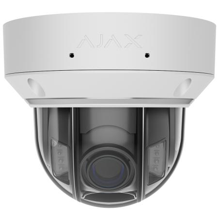 Cámara IP domo Ajax AJ-DOMECAM-5-HLVF-W - 5MP, Varifocal 2.8-12 mm, IR 40 m, luz 25 m, IA, PoE, IP67, Blanca