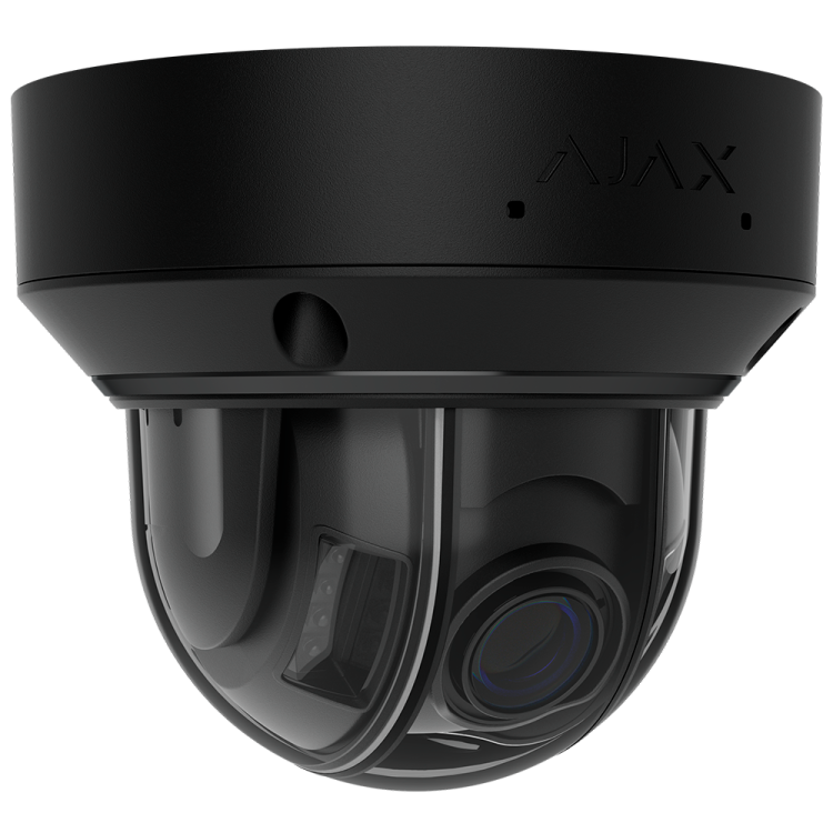 Cámara IP domo Ajax AJ-DOMECAM-5-HLVF-B - 5MP, Varifocal 2.8-12 mm, IR 40 m, luz 25 m, IA, PoE, IP67, Negra