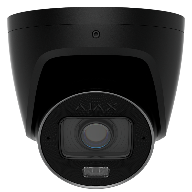 Cámara IP turret Ajax AJ-TURRETCAM-5-HLVF-B - 5MP, Varifocal 2.8-12 mm, IR 60 m, luz 40 m, IA, PoE, IP67, Negra