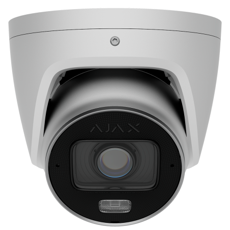 Cámara IP turret Ajax AJ-TURRETCAM-8-HLVF-W - 8MP, Varifocal 2.8-12 mm, IR 60 m, luz 40 m, IA, PoE, IP67, Blanca
