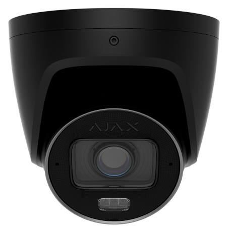 Cámara IP turret Ajax AJ-TURRETCAM-8-HLVF-B - 8MP, Varifocal 2.8-12 mm, IR 60 m, luz 40 m, IA, PoE, IP67, Negra