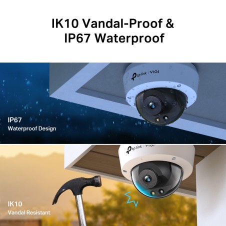 Cámara IP Dome TP-Link VIGI C240(4mm) - 4MP, lente 4 mm, full color 30 m, PoE, IP67