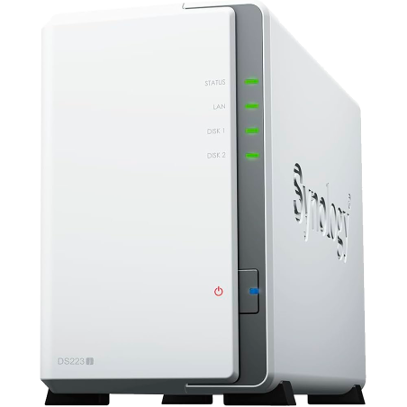 NAS Synology DS223j - 2 bahías, 1GB RAM, DSM, 1GbE