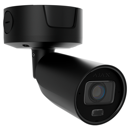 Cámara IP bullet Ajax AJ-BULLETCAM-4-HLVF-S-B - 4MP, Varifocal 2.8-12 mm, IR 60m, Luz 40m, IA, PoE, IP67. Negro
