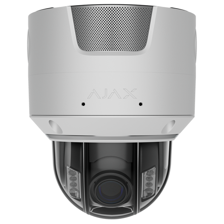 Cámara IP domo Ajax AJ-DOMECAM-4-HLVF-S-W - 4MP, Varifocal 2.8-12 mm, IR 40m, Luz 25m, IA, PoE, IP67. Blanco