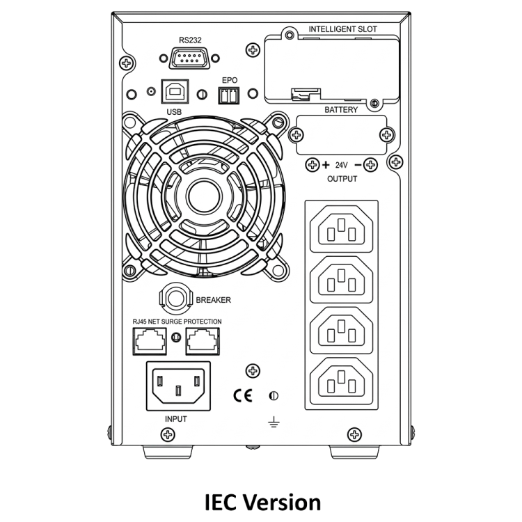 SAI Online Hikvision DS-UPS01K24-R/TS - 1000VA, 900W