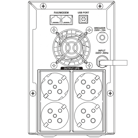 SAI Off-line Hikvision DS-UPS2000 - 2000VA, 1200W, AVR, 4x Schuko