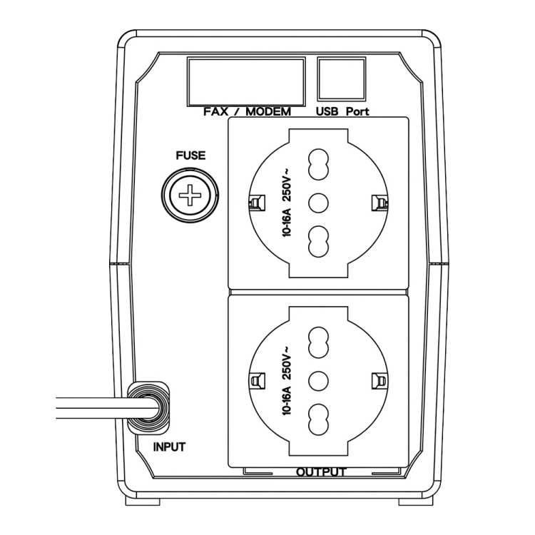 SAI Off-line Hikvision DS-UPS1000 - 1000VA, 600W, AVR, 2x Schuko, protección sobretensión