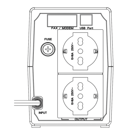 SAI Off-line Hikvision DS-UPS1000 - 1000VA, 600W, AVR, 2x Schuko, protección sobretensión