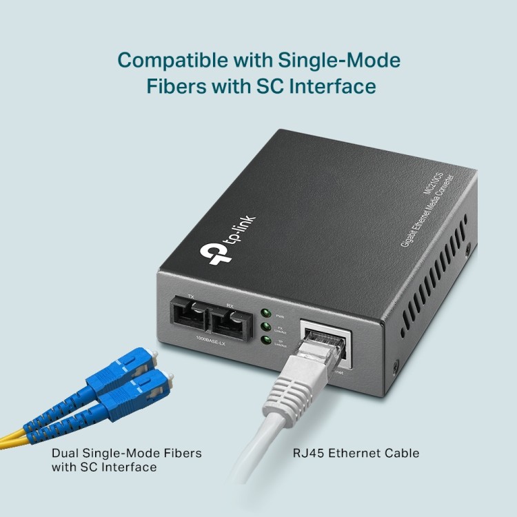 Conversor de medios TP-Link MC210CS Gigabit SC 20km
