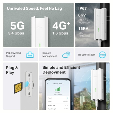 Router 5G exterior TP-Link NE211-Outdoor - 2.5GbE IP67 PoE