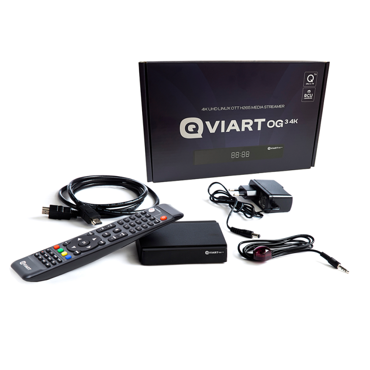 Receptor IPTV Qviart OG3 4K - Linux OTT UHD WiFi