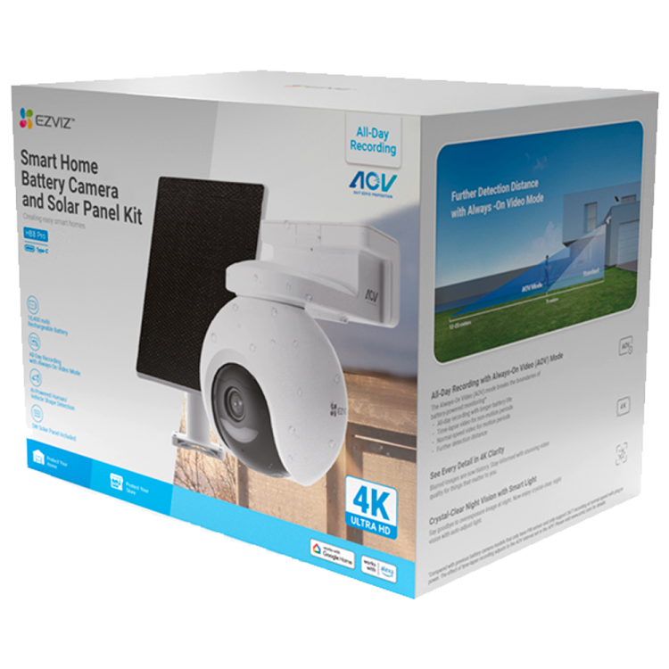 Kit cámara PT WiFi 6 EZVIZ CS-HB8/SP 4K - solar