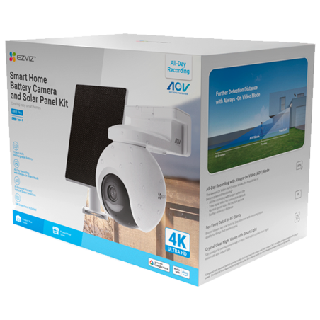 Kit cámara PT WiFi 6 EZVIZ CS-HB8/SP 4K - solar