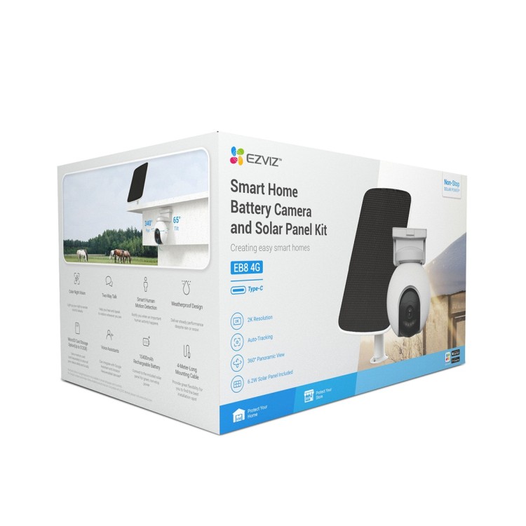 Kit cámara 4G PT EZVIZ CS-EB8/SP - 2K+, solar, GPS