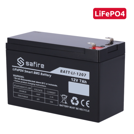 Batería LiFePO4 SAFIRE BATT-LI-1207 - 12.8V 7Ah IP65