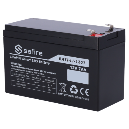 Batería LiFePO4 SAFIRE BATT-LI-1207 - 12.8V 7Ah IP65