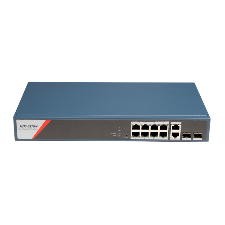 Switch PoE gestionable Hikvision DS-3E1512HP-SI-8P2T2F