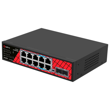 Switch PoE SAFIRE SF-SW1208HIPOE-GMF-120 - 120W