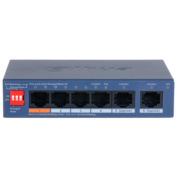 Switch PoE Dahua DH-CS4006-4GT-60-V2 - Cloud 60W