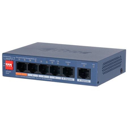 Switch PoE Dahua DH-CS4006-4GT-60-V2 - Cloud 60W